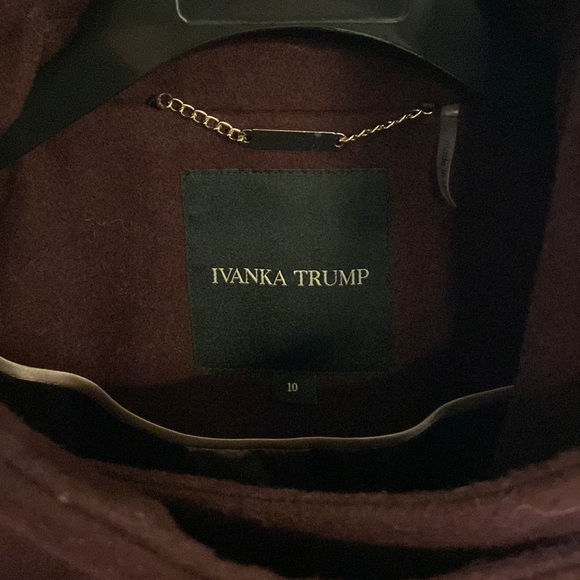 Ivanka Trump Belted Burgundy Wool Coat size 10 - Picture 5 of 5